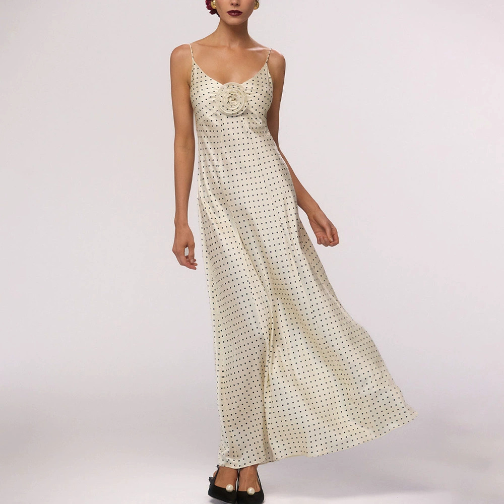 ZARA Summer Fashion Sexy Backless Strappy Unique Print Maxi Sundress
